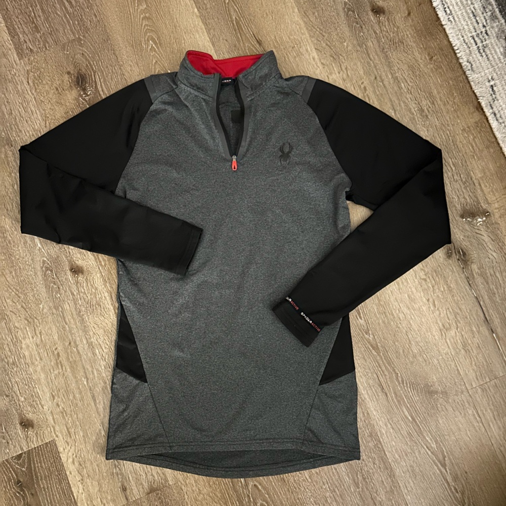 Spyder Gray and Black Quarter Zip